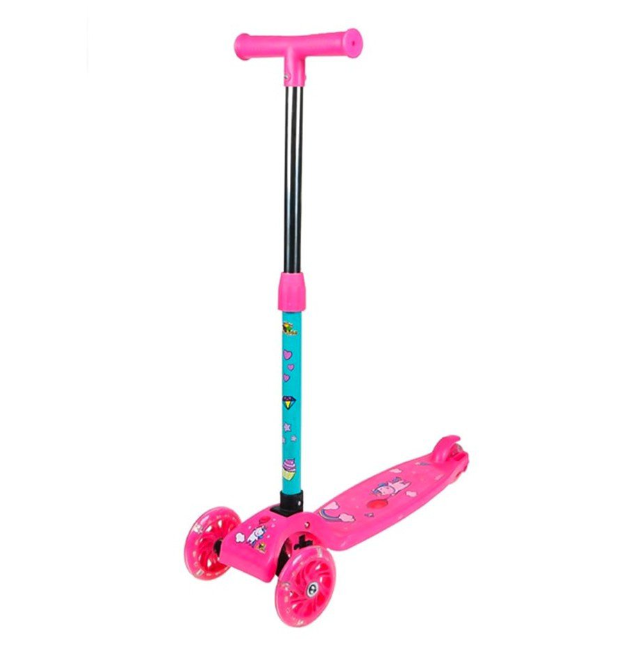 Patinete infantil menina 3 rodas - Com luz nas rodas