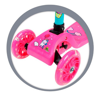 Patinete infantil menina 3 rodas - Com luz nas rodas