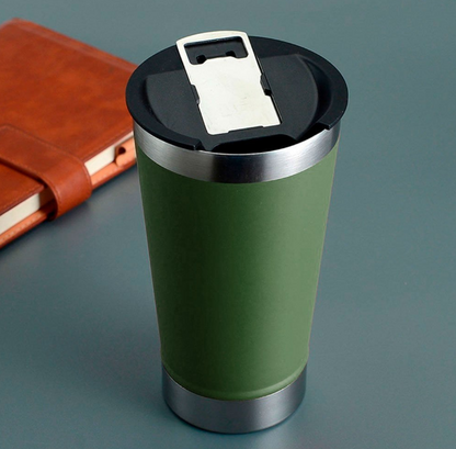 Copo térmico 500ml C/Tampa e abridor - Várias cores