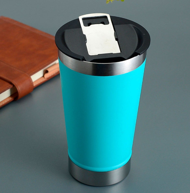 Copo térmico 500ml C/Tampa e abridor - Várias cores