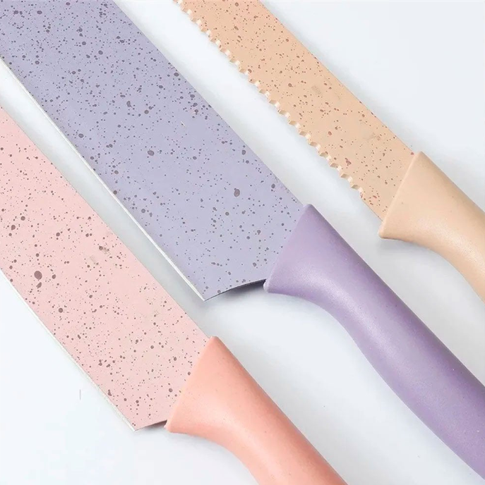 Kit - Jogo de facas, tesoura e descascador - Colors