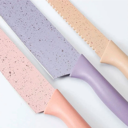 Kit - Jogo de facas, tesoura e descascador - Colors