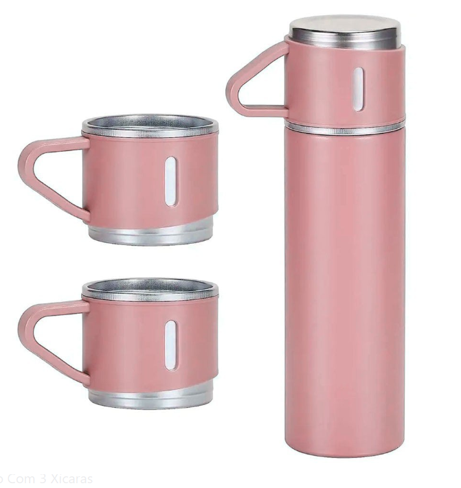 Garrafa térmica 500ml - Isolamento à vácuo - 3 Xícaras