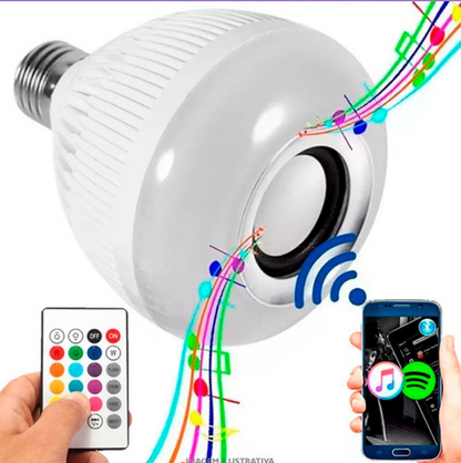 Lâmpada Bluetooth Led Rgb e musical + Controle Remoto