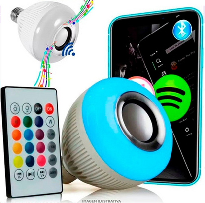 Lâmpada Bluetooth Led Rgb e musical + Controle Remoto