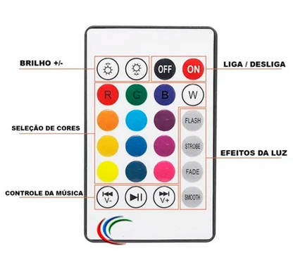 Lâmpada Bluetooth Led Rgb e musical + Controle Remoto