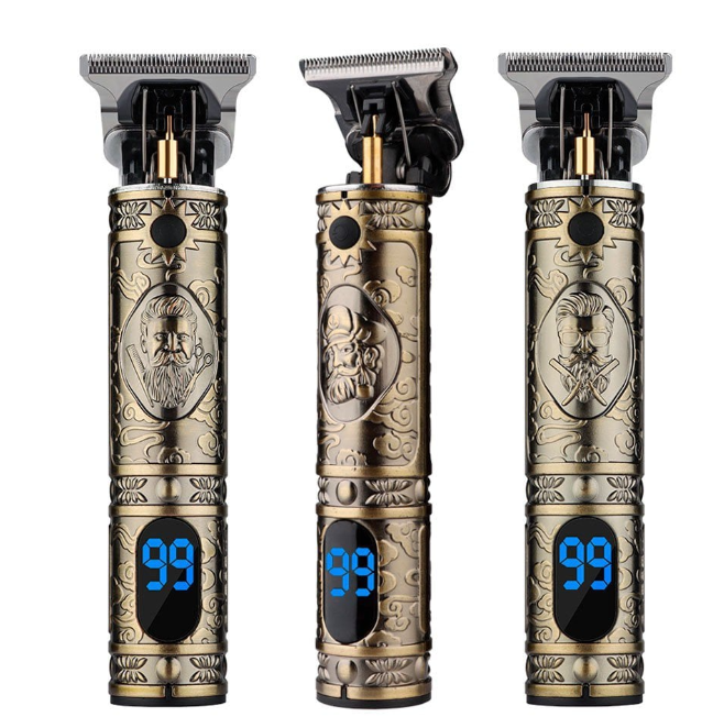 Máquina de cortar cabelo elétrica - Recarregável com visor LED - Profissional