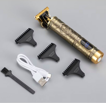 Máquina de cortar cabelo elétrica - Recarregável com visor LED - Profissional