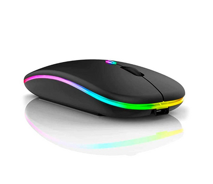 Mouse Wireless recarregável com Led Rgb 2.4 Ghz - Sem Fio