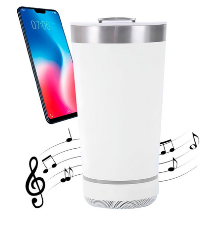 Copo térmico 470ml COM CAIXA DE SOM - Bluetooth com Luz