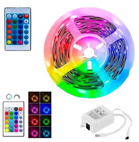 Fita Led RGB colorida de 5 metros com Controle Remoto