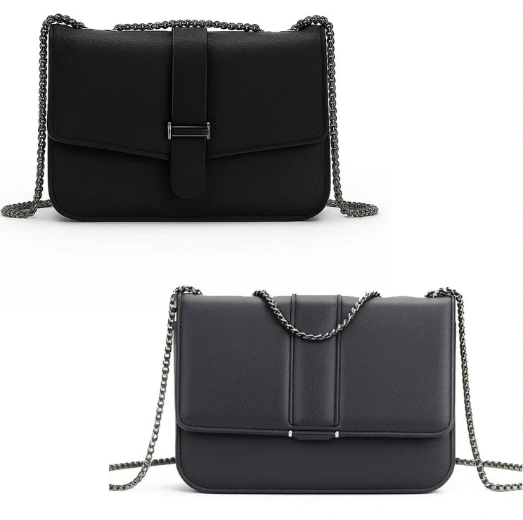 Bolsa Feminina transversal com alça de corrente ajustável - Fecho Magnético