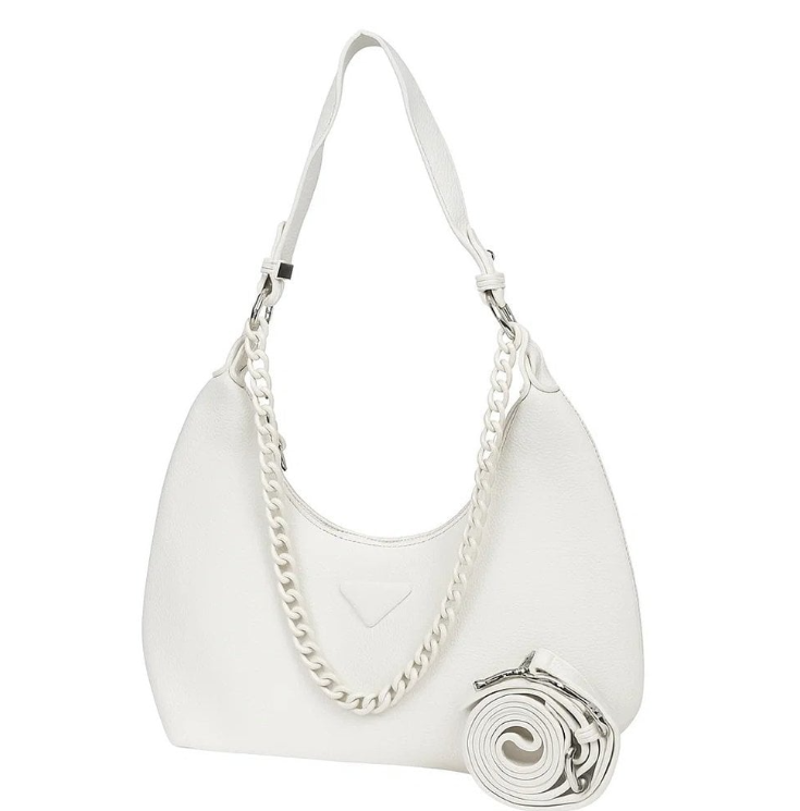 Bolsa Feminina - Hobo Bag - Alça de corrente e transversal - 2 Repartições