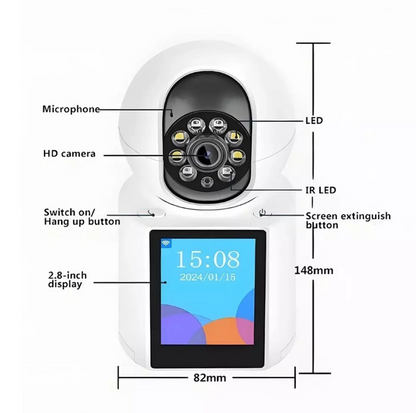 Câmera Wi-Fi Inteligente 4MP com tela integrada e Vídeo Chamada