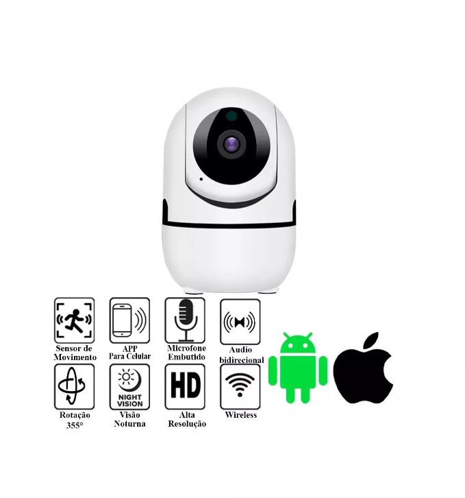 Câmera Inteligente Wifi 1080p - Giratória 360º