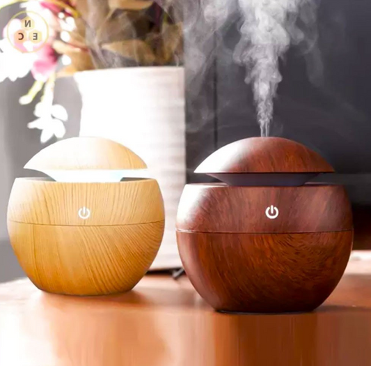 Umidificador, Aromatizador e Purificador de Ar Ultrassônico C/ Led - 130ml