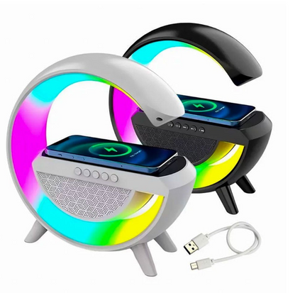 Luminária Smart Station - Caixa de Som e Carregador por Indução - LED