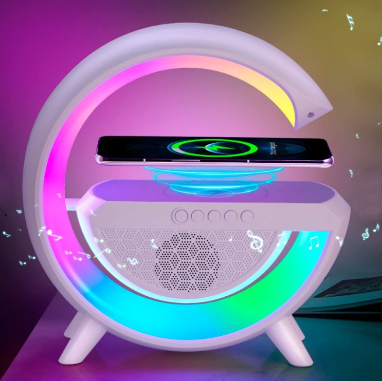 Luminária Smart Station - Caixa de Som e Carregador por Indução - LED