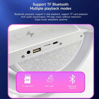 Luminária Smart Station - Caixa de Som e Carregador por Indução - LED