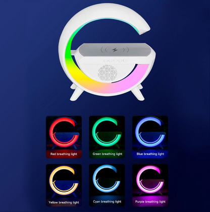 Luminária Smart Station - Caixa de Som e Carregador por Indução - LED