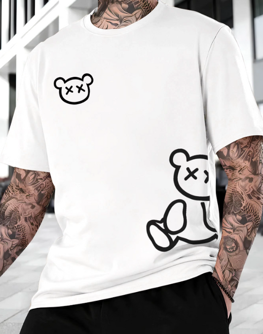 Camiseta masculina Streetwear - Estampa urso x