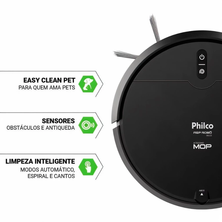 Aspirador de Pó Robô 3 em 1 com MOP - Philco