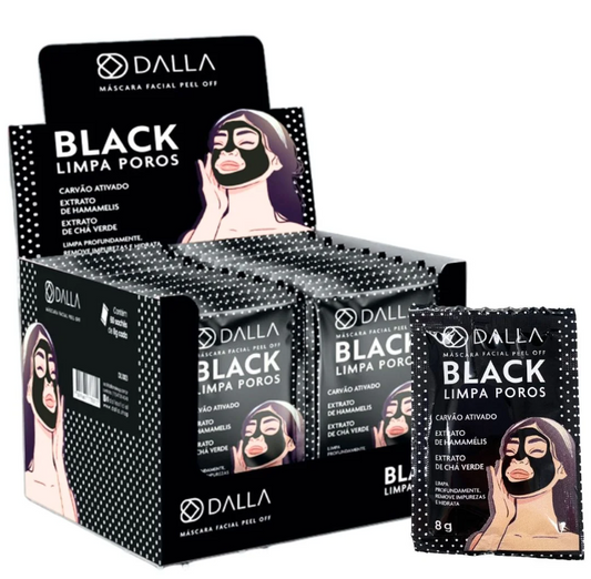 Máscara Facial Black Limpa Poros Peel Off Dalla DL1003 - Box c/ 60 unid