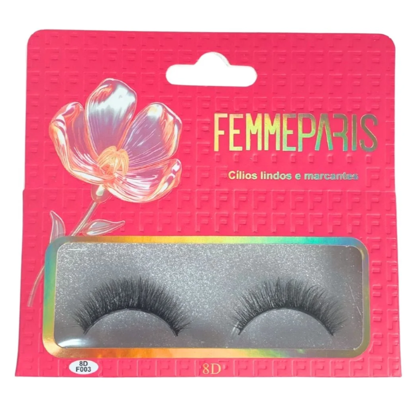 Cílios Postiços 8D F003 Femme Paris FM1013 - Box c/ 06 unid