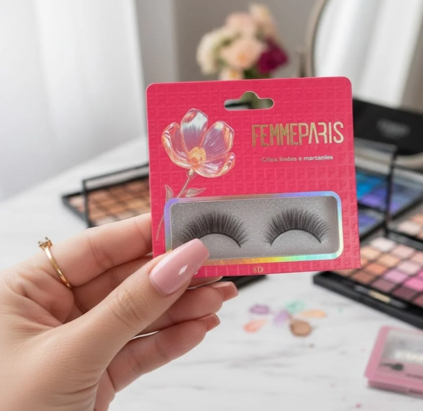Cílios Postiços 8D F003 Femme Paris FM1013 - Box c/ 06 unid
