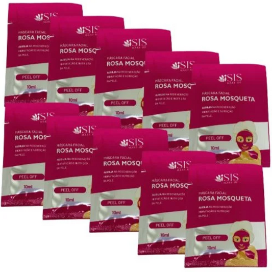 Máscara Peel Off Facial Rosa Mosqueta Isis Make-Up IS1076 - Kit c/ 10 unid