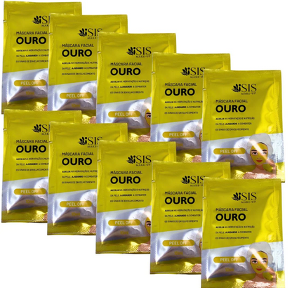 Máscara Peel Off Facial Ouro Isis Make-Up IS1083 - Kit c/ 10 unid