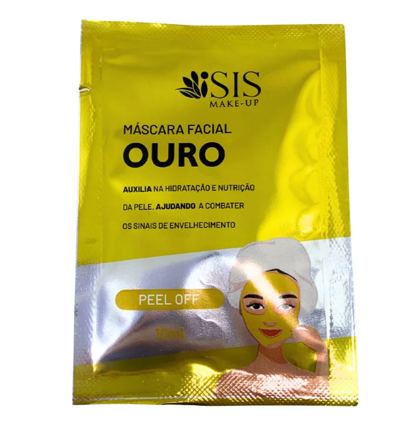 Máscara Peel Off Facial Ouro Isis Make-Up IS1083 - Kit c/ 10 unid