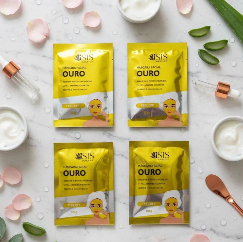 Máscara Peel Off Facial Ouro Isis Make-Up IS1083 - Kit c/ 10 unid