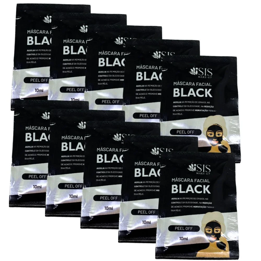 Máscara Peel Off Facial Black Isis Make-Up IS1074 - Kit c/ 10 unid