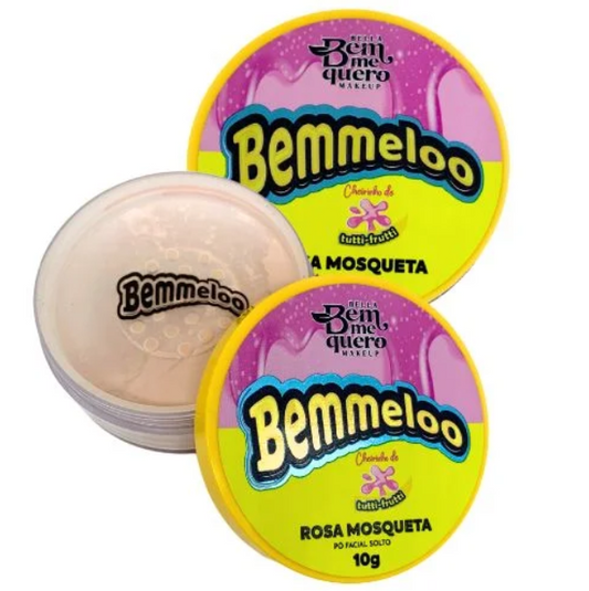 Pó Facial Solto Rosa Mosqueta Bemmeloo Cheirinho de Tutti-Frutti Bella Bem Me Quero