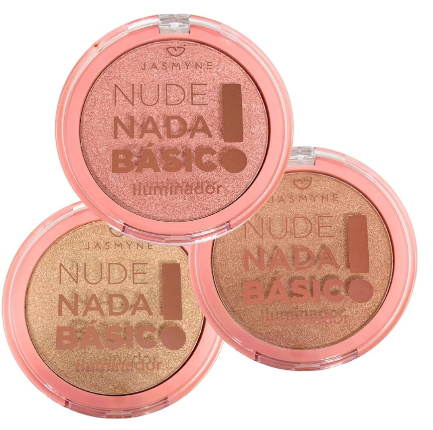 Iluminador Nude Nada Básico Jasmyne JS06095 - Kit c/ 03 unid