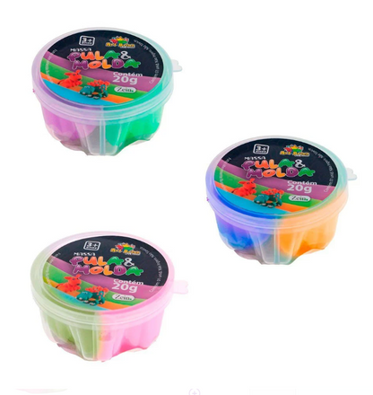 Massinha Pula & Molda colorida infantil 20G - 10 UNIDADES