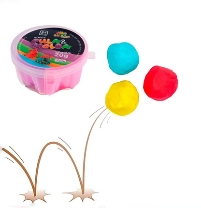 Massinha Pula & Molda colorida infantil 20G - 10 UNIDADES