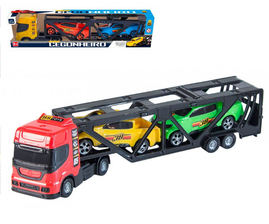 Mini Caminhão Cegonheiro Infantil com dois carrinhos