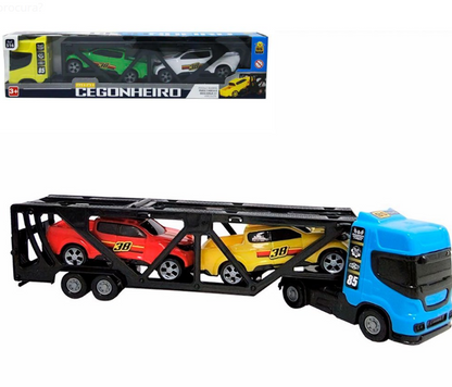 Mini Caminhão Cegonheiro Infantil com dois carrinhos