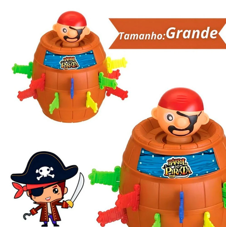 Jogo Pula Barril do Pirata - Grande/Infantil