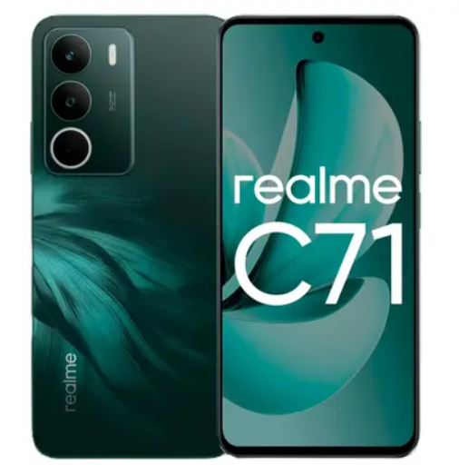 Smartphone Realme C71 128GB 4GB RAM Dual SIM NFC Tela 6.67" - Verde e Branco