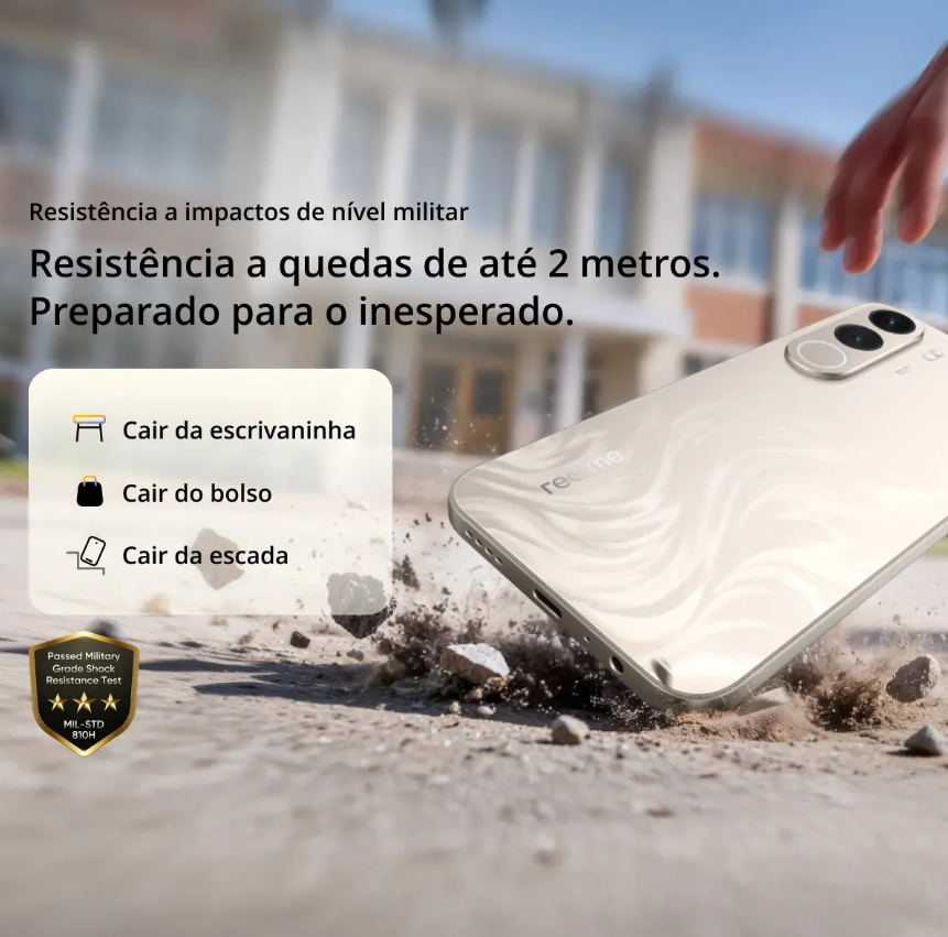 Celular Smartphone Realme C100x 128gb 4gb Ram - Dourado e Azul