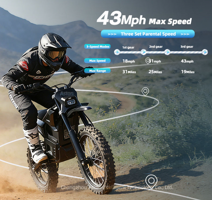 Moto Elétrica Off-Road com Motor Central de Acionamento Direto - 48V 2000W