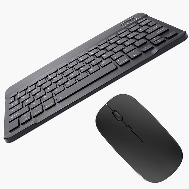 Kit Teclado e Mouse Sem Fio Bluetooth Para Tablet E Notebook Preto