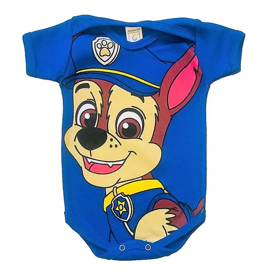 Body Bebê Mesversário Temático Patrulha Canina - Chase