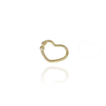 Piercing Fake Forma de Coração Banhado em Ouro 18k