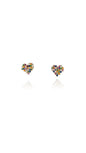 Brinco Coração Com Zircônias Coloridas Banhado em Ouro 18k