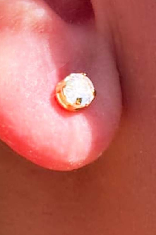 Brinco Mini Ponto de Luz Banhado em Ouro 18k