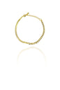 Pulseira Meia Fita Meia Corrente Banhado em Ouro 18k